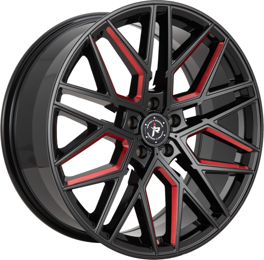 Impact Racing 602 Gloss Black w/Red Milled