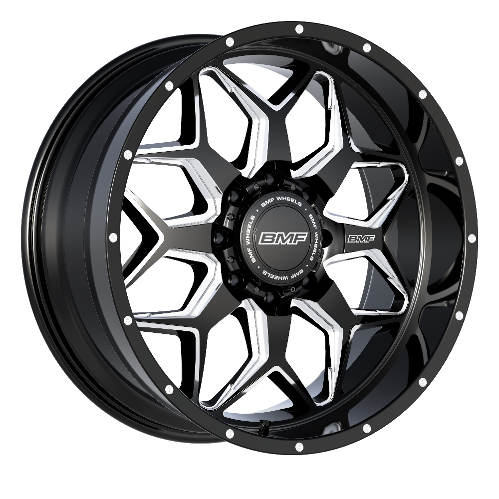 BMF Drednot 8-Lug Signature Series - Gloss Black MIlled w/Dimples 