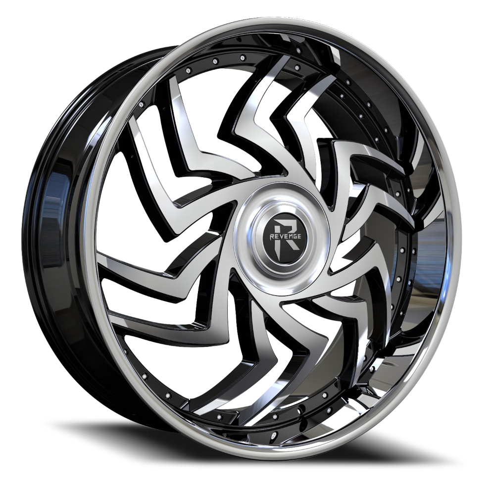 Revenge Wheel RL107 Machined w/Black & Chrome SS Lip-Big Floater Cap Special Edition 